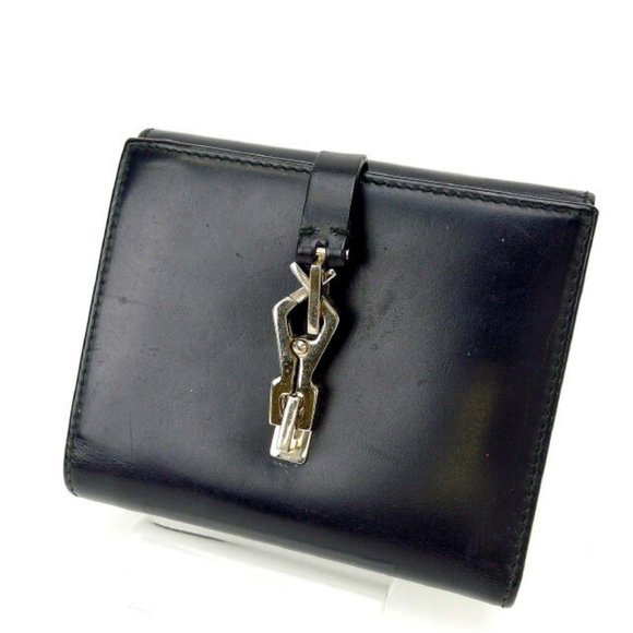 Gucci Wallet Purse Folding wallet Jackie Black Woman Authentic Used Y1661 - Picture 1 of 5